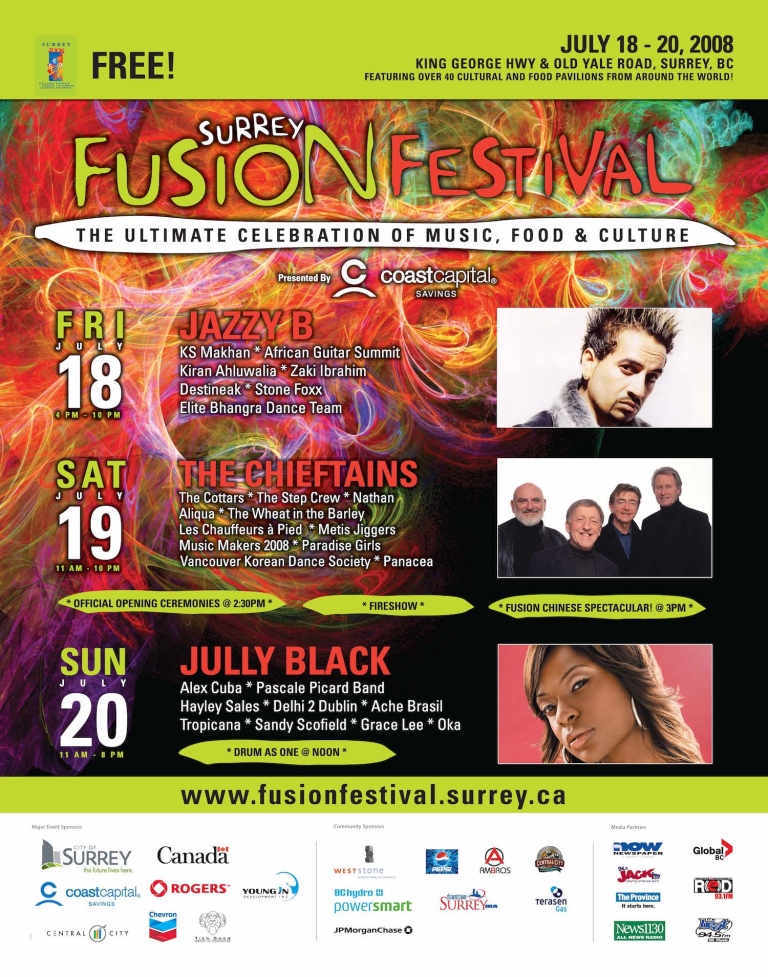 2008 Fusion Festival Poster - Featuring The Chieftans