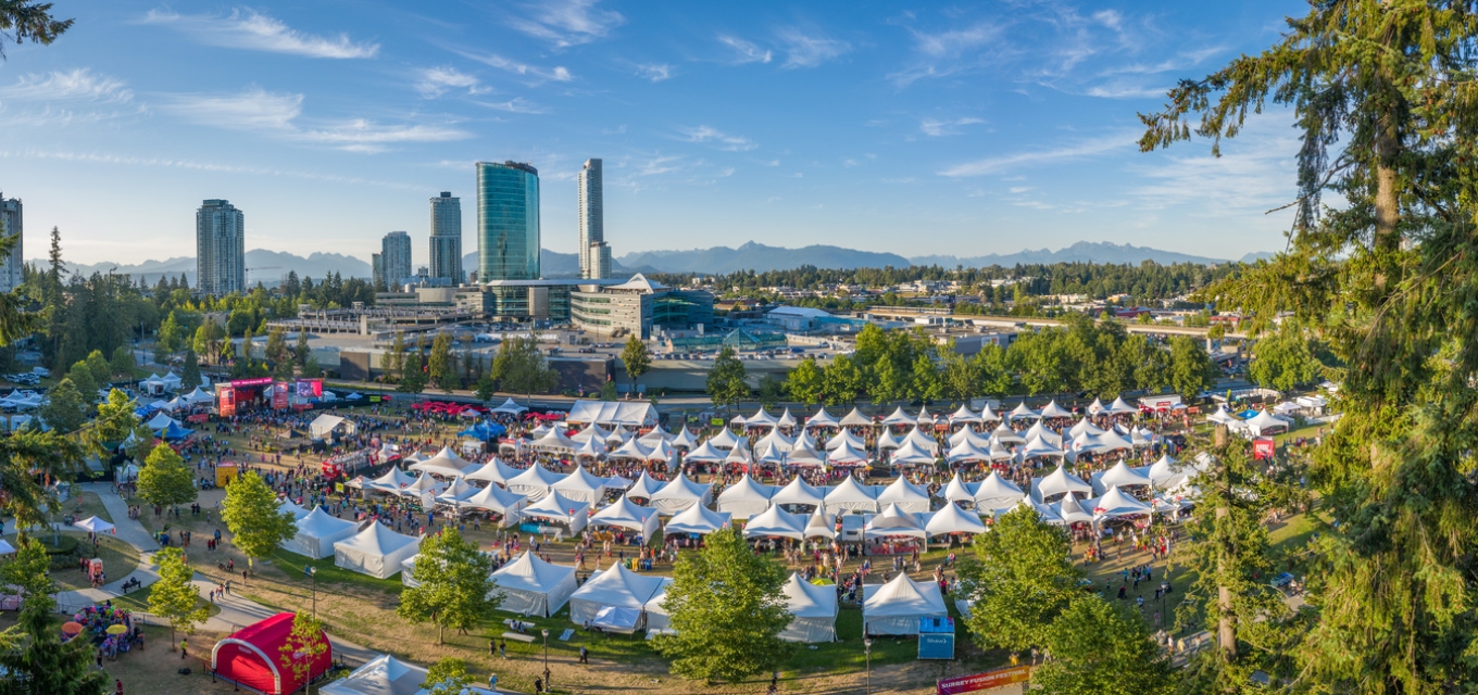 Aerial shot of Surrey Fusion Festival at Holland Park.